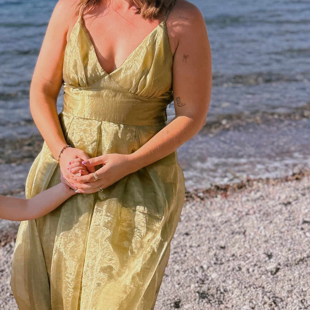 Anthropologie Gold Maxi Dress